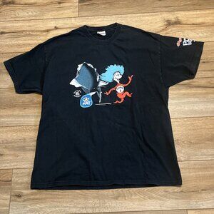 VTG Dr Seuss The Cat In The Hat Movie Promo Shirt XL Black Pop Tarts Kellogg's